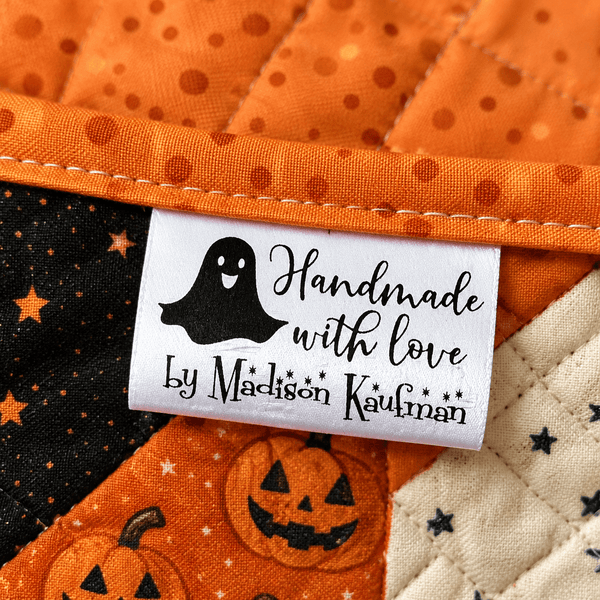 Halloween Satin Labels. Cute, personalized satin quilt labels and tags - Jammin Threads