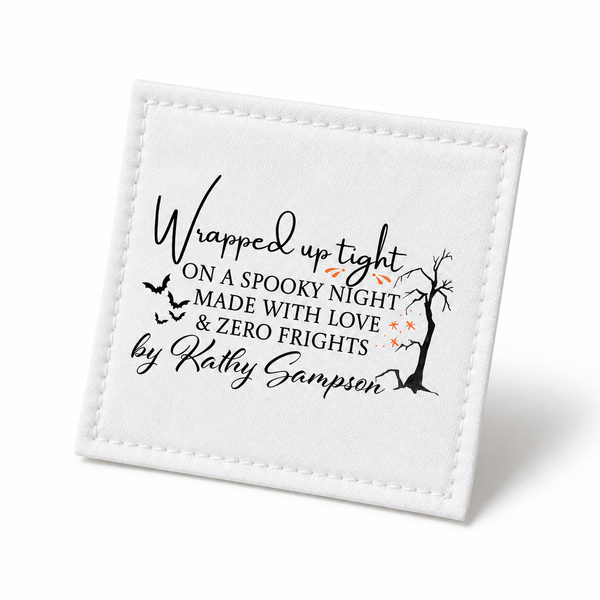 custom halloween quilt label
