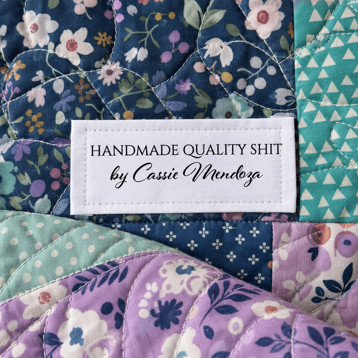 Handmade Quality Shit Personalized Quilt Label - Jammin Threads
