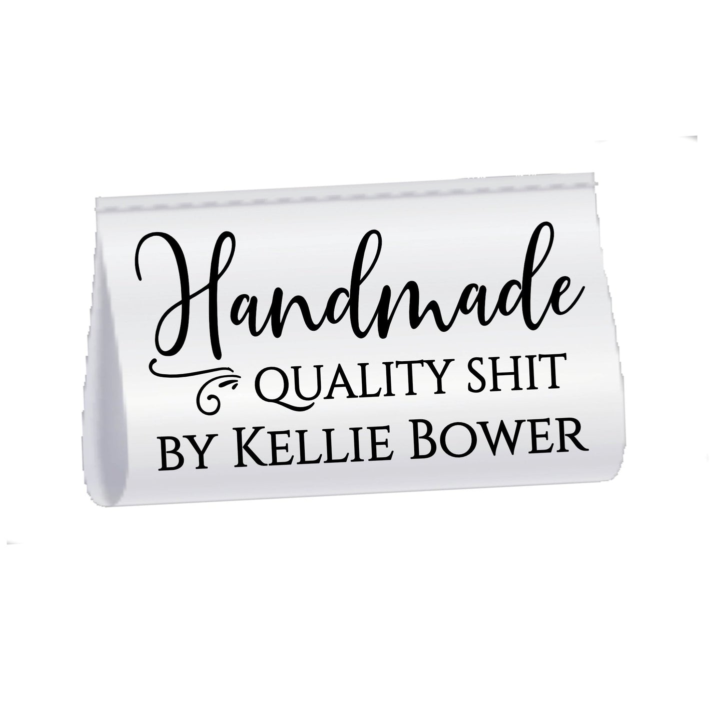 Handmade Quality Shit Satin Tags – Personalized Sewing Labels, Custom Fold Over Tags, Funny Handmade Labels (25 Pack) - Jammin Threads