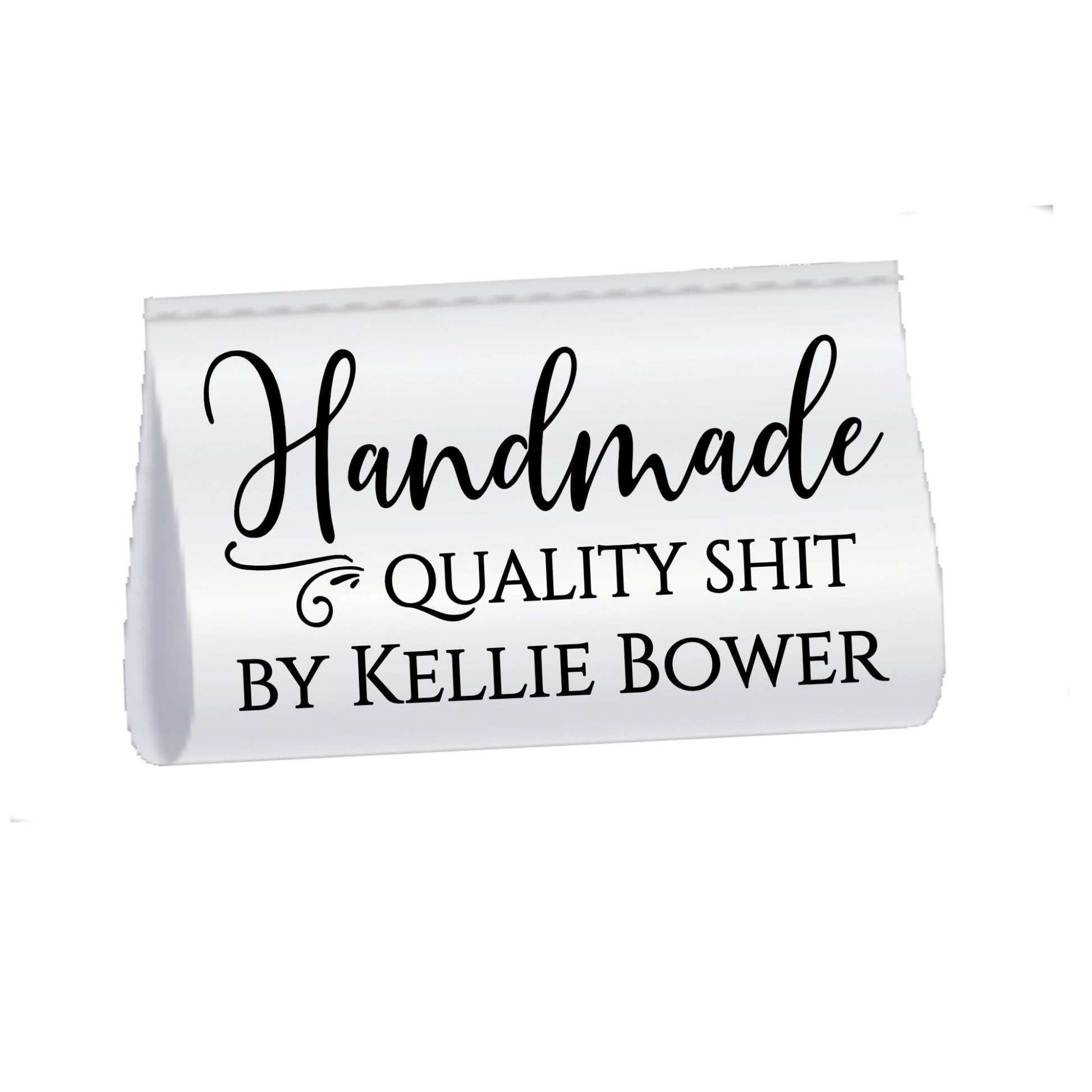Handmade Quality Shit Satin Tags – Personalized Sewing Labels, Custom Fold Over Tags, Funny Handmade Labels (25 Pack) - Jammin Threads