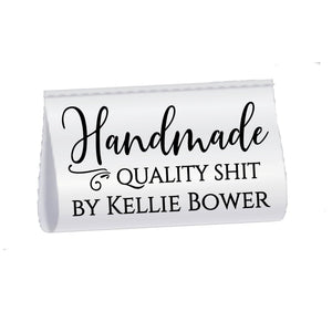 Handmade Quality Shit Satin Tags – Personalized Sewing Labels, Custom Fold Over Tags, Funny Handmade Labels (25 Pack) - Jammin Threads