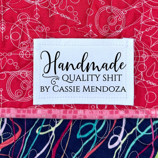 Handmade Quality Shit. Sweary Quilt Labels - Jammin Threads