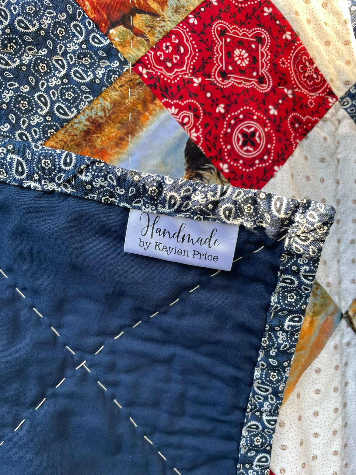 Handmade Satin Labels. Personalized satin quilt labels and tags - Jammin Threads