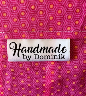 Handmade Satin Labels. Pretty, personalized satin quilt labels and tags - Jammin Threads