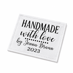 Handmade with Love Quilt Labels – Personalized Name (Set of 9) - Jammin Threads