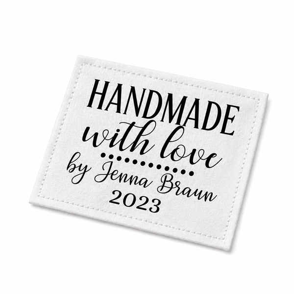 Handmade with Love Quilt Labels – Personalized Name (Set of 9) - Jammin Threads