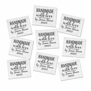 Handmade with Love Quilt Labels – Personalized Name (Set of 9) - Jammin Threads
