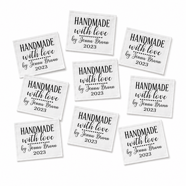 Handmade with Love Quilt Labels – Personalized Name (Set of 9) - Jammin Threads