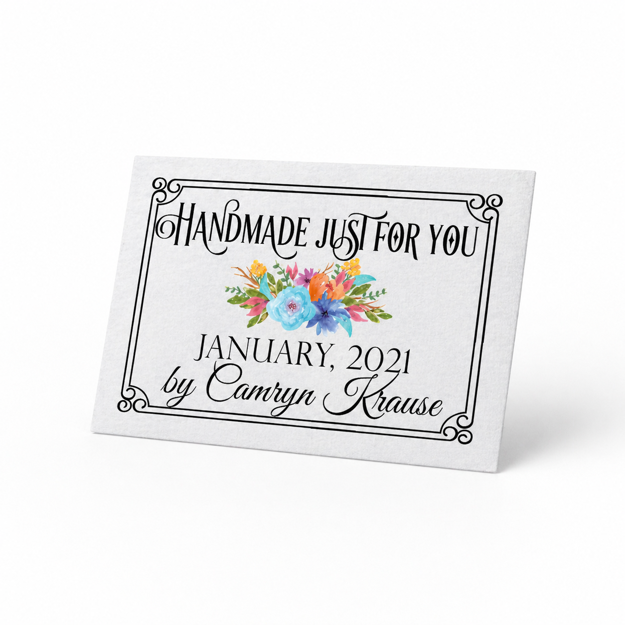 pretty floral quilt label
