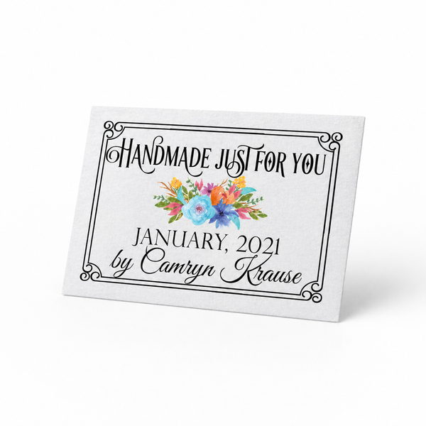 pretty floral quilt label