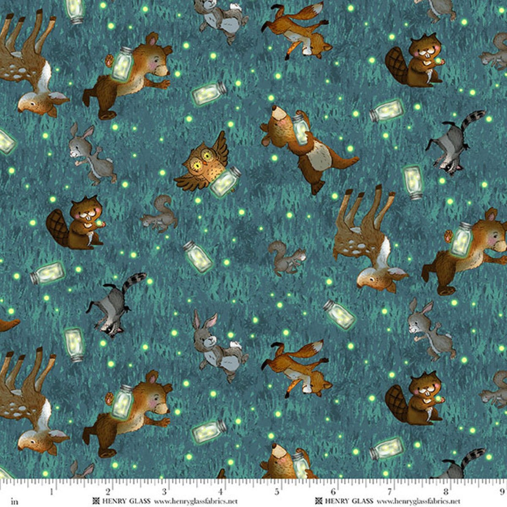Happy Campers Friends and Fireflies Quilt Fabric by Sharon Kuplack for Henry Glass - Jammin Threads