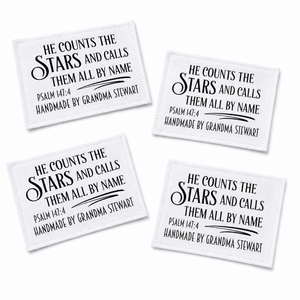 He Counts the Stars Personalized Quilt Label – Psalm 147:4 - Jammin Threads