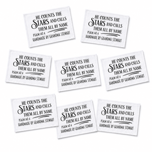 He Counts the Stars Personalized Quilt Label – Psalm 147:4 - Jammin Threads