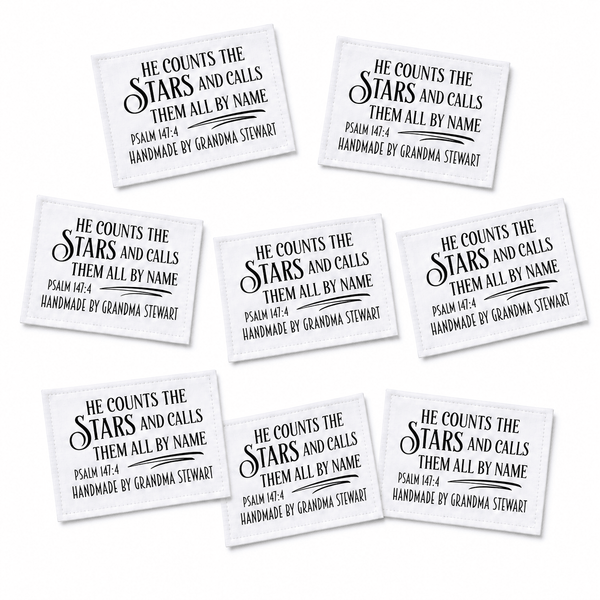 He Counts the Stars Personalized Quilt Label – Psalm 147:4 - Jammin Threads