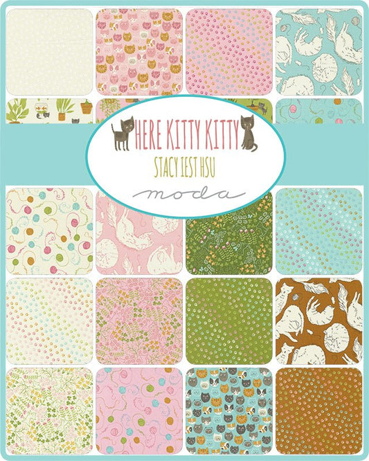 Here Kitty Kitty Quilt Fabric Jelly Roll by Stacy lest Hsu for Moda Fabrics 20830JR - Jammin Threads