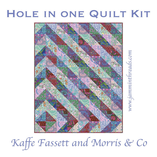 Hole in One Quilt Kit – Kaffe Fassett & Morris & Co Fabrics | 56" x 70" Quilt Top + Binding + Personalized Satin Tag - Jammin Threads
