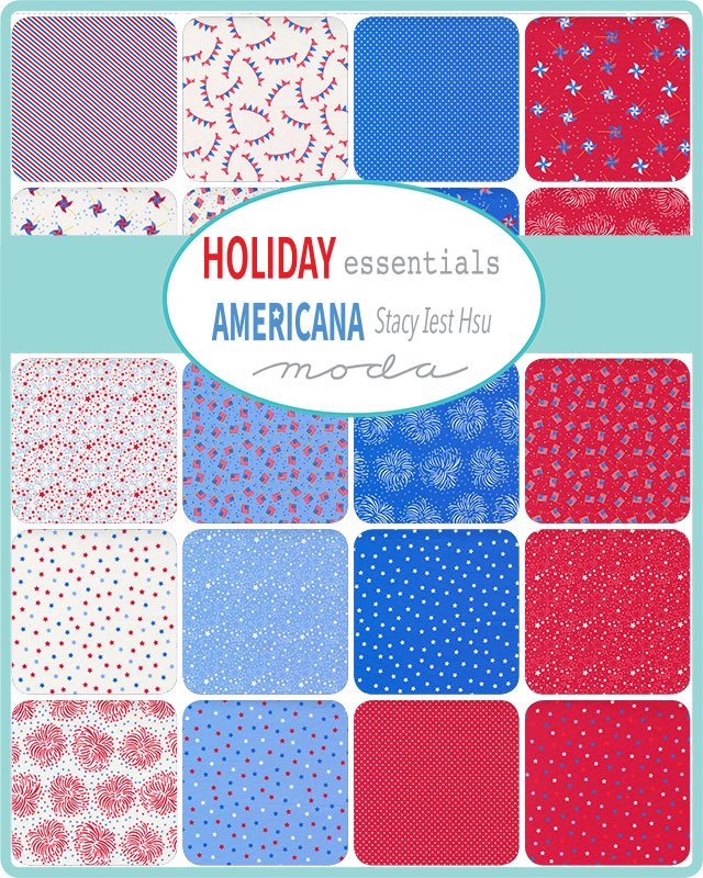 Holiday Americana Red Quilt Fabric by Stacy Iest Hsu 20761 12 - Jammin Threads