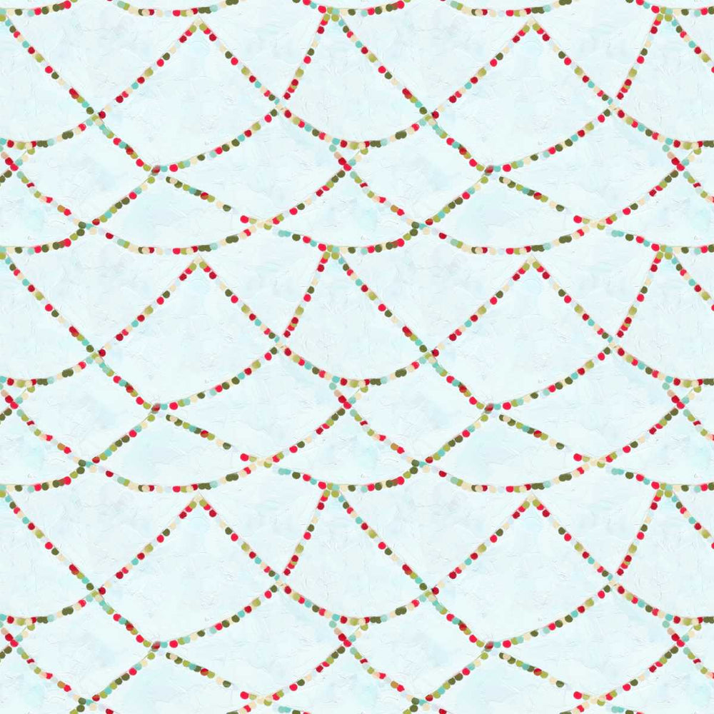 Holly Woods Christmas Quilt Fabric Hanging Lights 9243-17 Ice - Jammin Threads