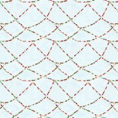 Holly Woods Christmas Quilt Fabric Hanging Lights 9243-17 Ice - Jammin Threads
