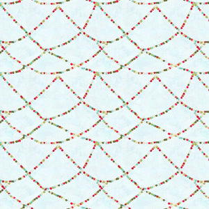 Holly Woods Christmas Quilt Fabric Hanging Lights 9243-17 Ice - Jammin Threads