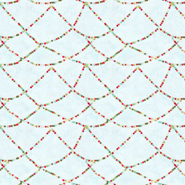 Holly Woods Christmas Quilt Fabric Hanging Lights 9243-17 Ice - Jammin Threads
