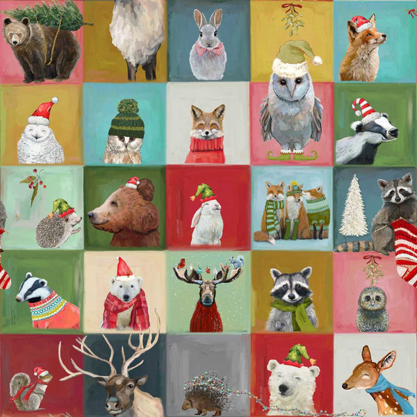 Holly Woods Christmas Quilt Fabric Hollyood Square 9237-107 Tertiary - Jammin Threads