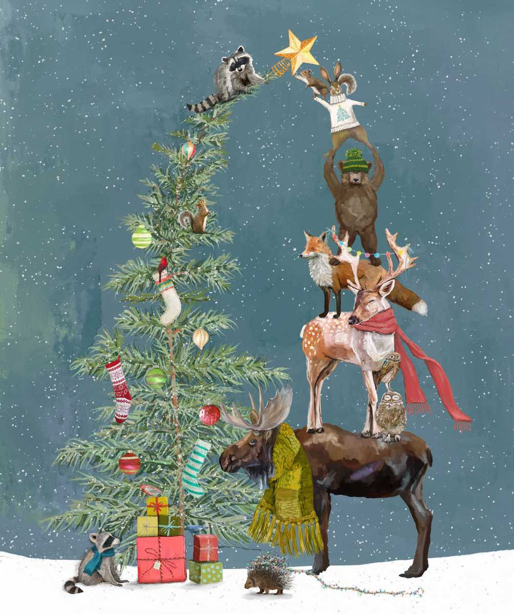 Holly Woods Christmas Quilt Woodland Decorating Panel 36" 9247P-79 Slate* - Jammin Threads