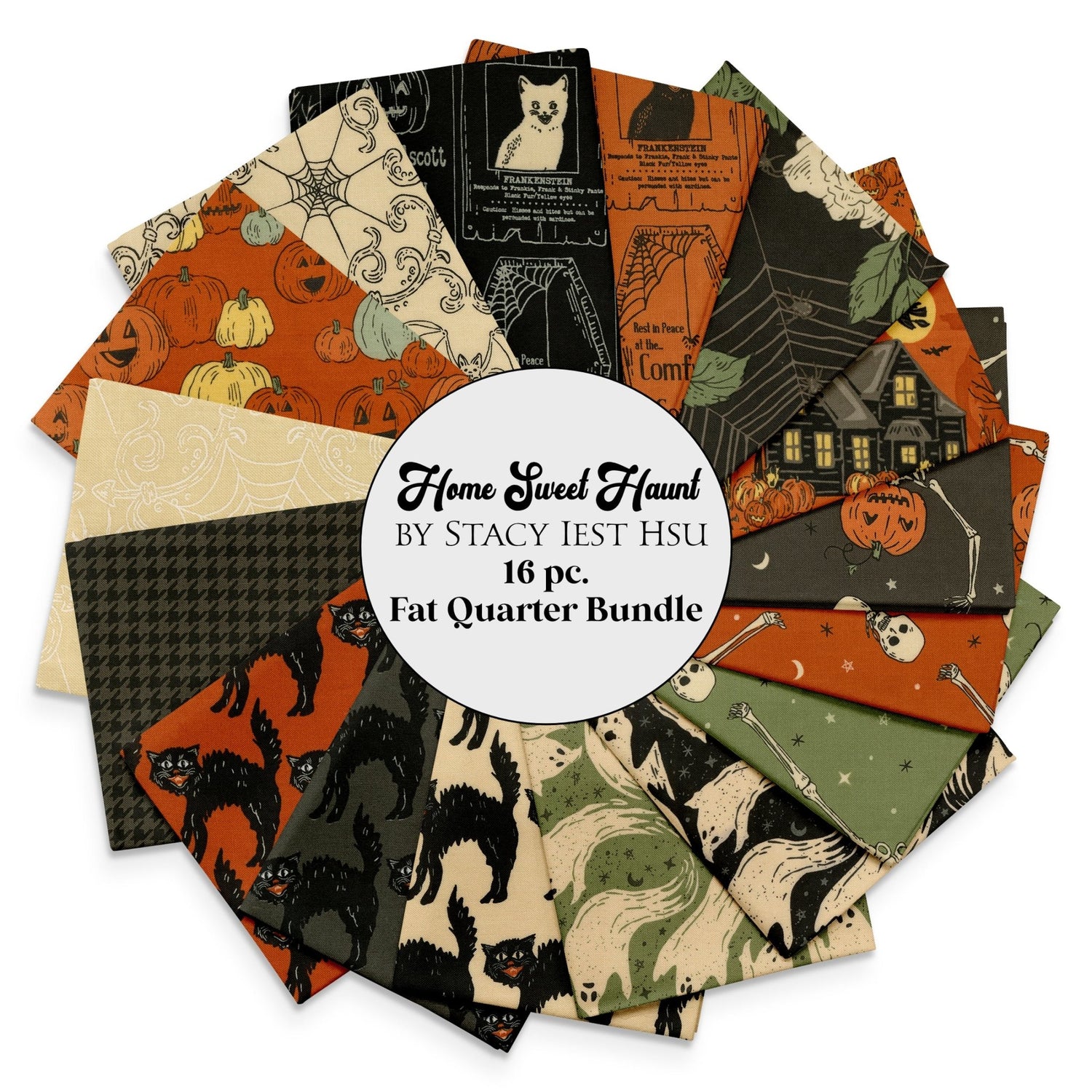 Home Sweet Haunt Halloween Fat Quarter Bundle – 16 pcs – Stacy Iest Hsu for Moda Fabrics - Jammin Threads
