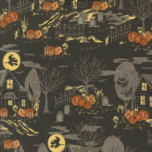 Home Sweet Haunt Halloween Quilt Fabric by Stacy Iest Hsu for Moda Fabrics Charcoal 20912 16 - Jammin Threads