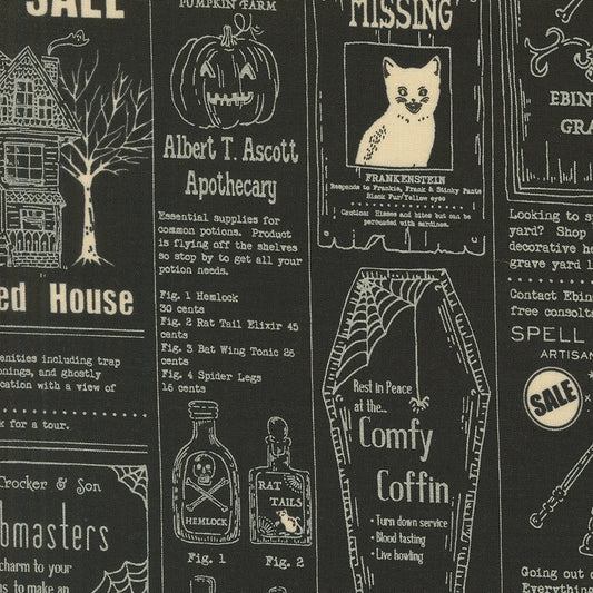 Home Sweet Haunt Halloween Quilt Fabric by Stacy Iest Hsu for Moda Fabrics Midnight 20910 17 - Jammin Threads