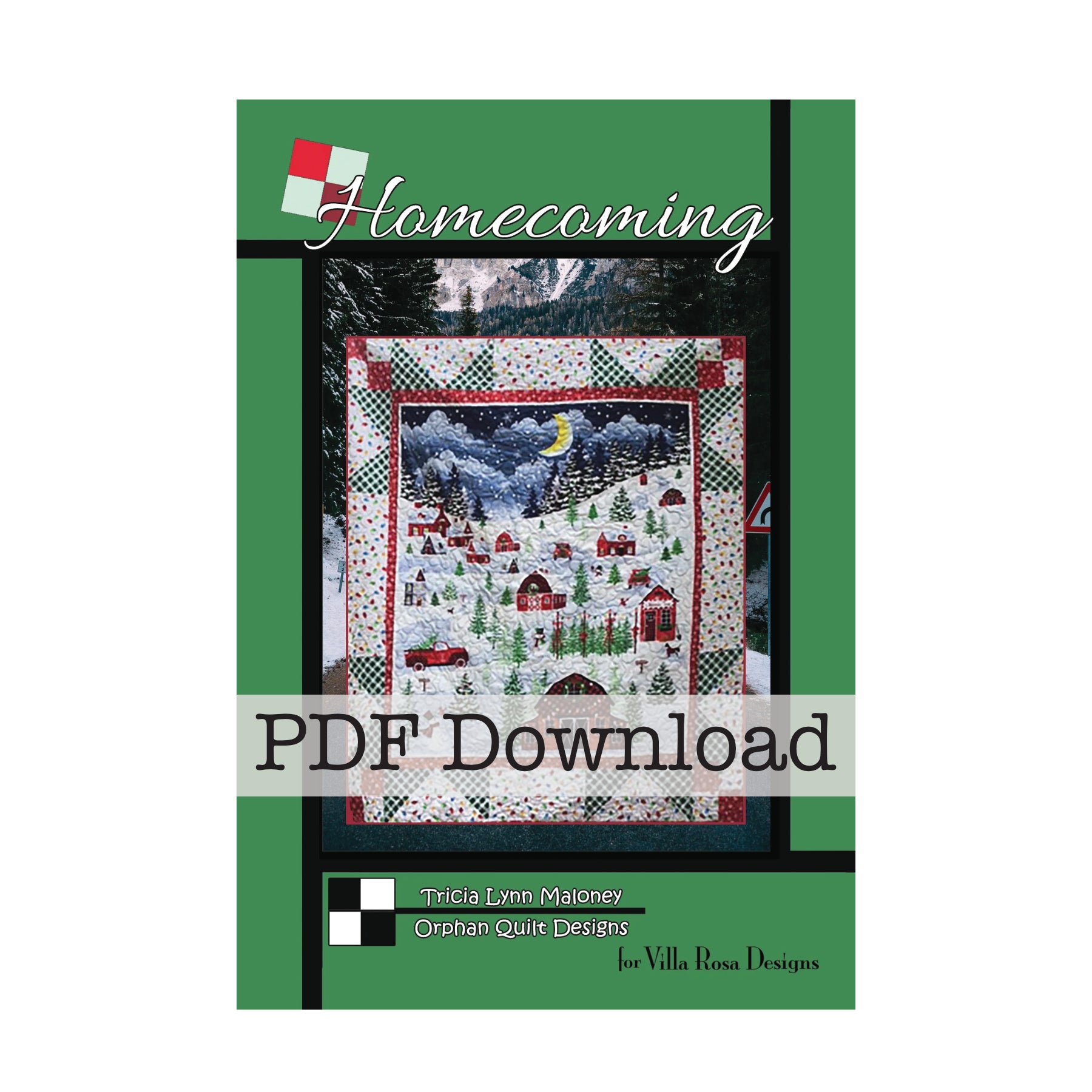 Homecoming Quilt Pattern by Orphan Quilt Designs for Villa Rosa Designs – Panel Quilt Pattern (PDF Download) - Jammin Threads