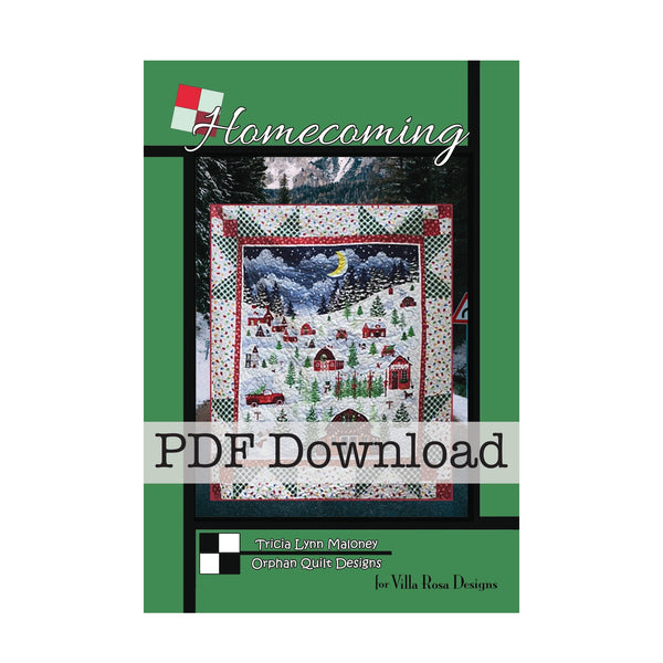 Homecoming Quilt Pattern by Orphan Quilt Designs for Villa Rosa Designs – Panel Quilt Pattern (PDF Download) - Jammin Threads