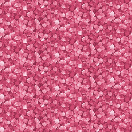Hydrangeas in the Garden Quilt Fabric All over Floral Raspberry Pearl CPL16831 - RASPBERRY - Jammin Threads