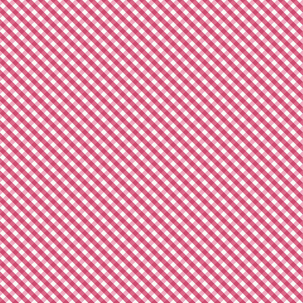 Hydrangeas in the Garden Quilt Fabric Gingham Raspberry C16835 - RASPBERRY - Jammin Threads