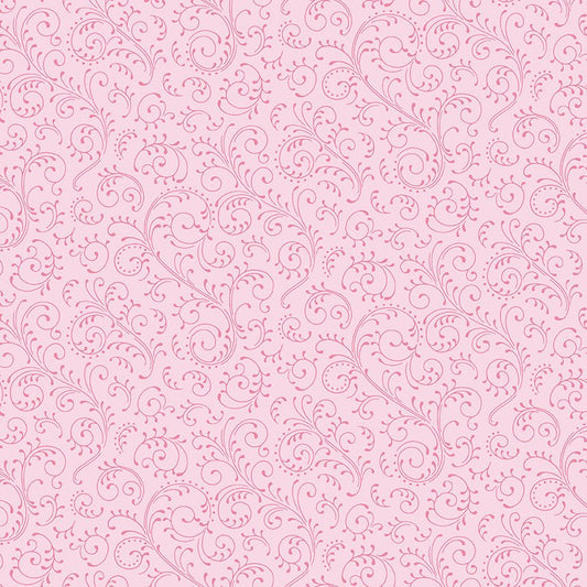 Hydrangeas in the Garden Quilt Fabric Scrolls Pink Pearl CPL16836 - PINK - Jammin Threads