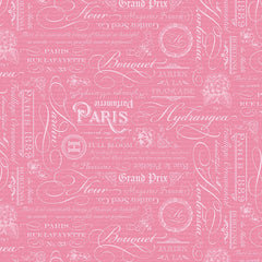 Hydrangeas in the Garden Quilt Fabric Text Rose Pearl CPL16833 - ROSE - Jammin Threads