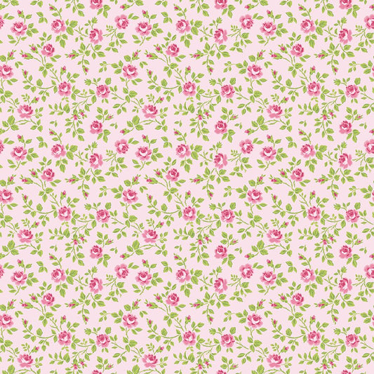 Hydrangeas in the Garden Quilt Fabric Tossed Floral Pink C16832 - PINK - Jammin Threads