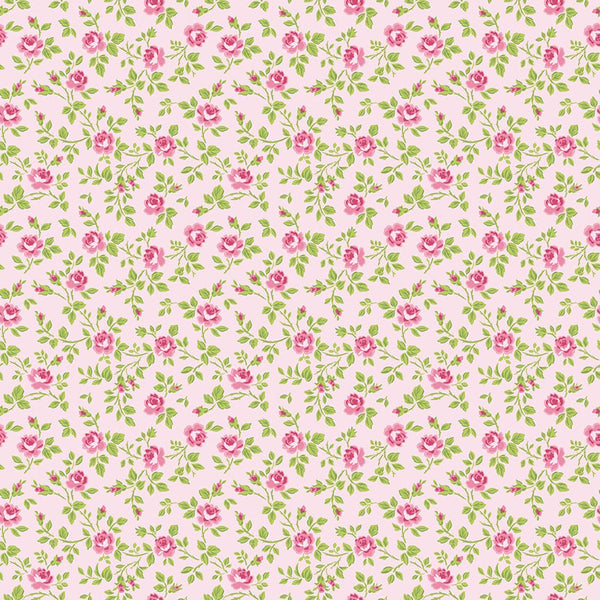 Hydrangeas in the Garden Quilt Fabric Tossed Floral Pink C16832 - PINK - Jammin Threads