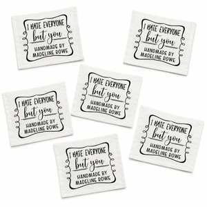 I Hate Everyone But You Personalized Quilt Label | Funny Custom Handmade Quilt Tag - Jammin Threads