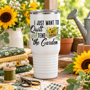 I Just Want to Quilt and Tend the Garden – Personalized Quilter Drinkware - Jammin Threads