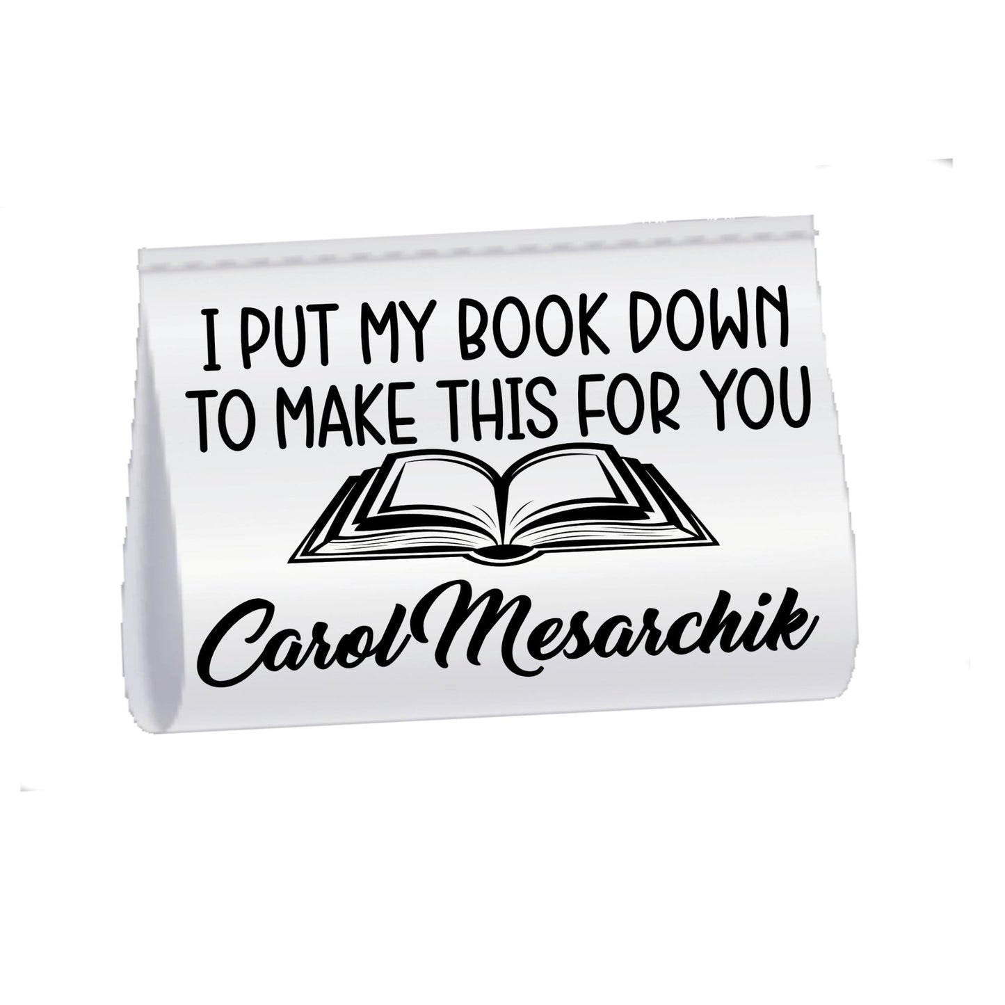 I Put My Book Down Quilt Label – Personalized Satin Tag with Name | Reader Gift Quilt Tag | Sew - In Label with Book Design - Jammin Threads