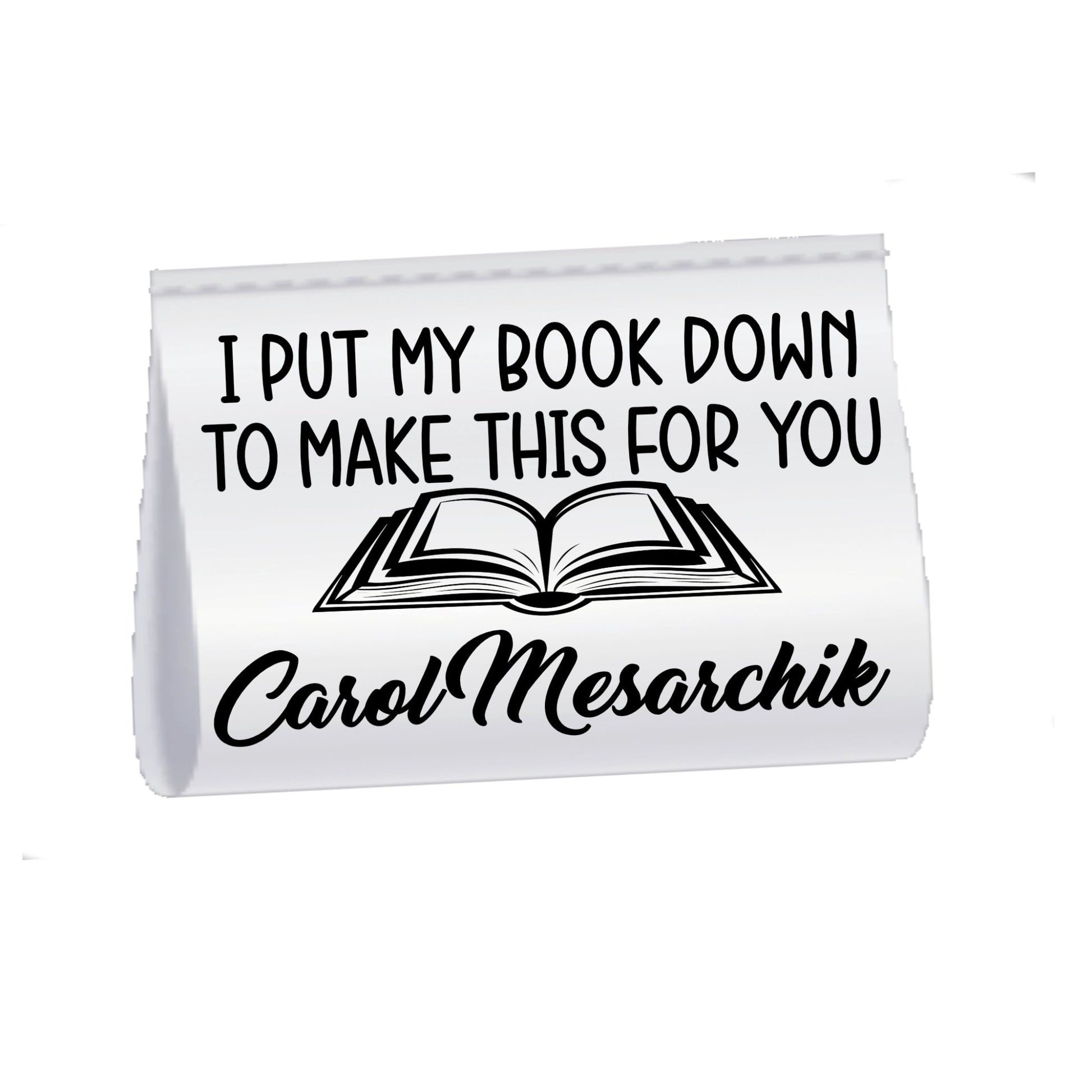 I Put My Book Down Quilt Label – Personalized Satin Tag with Name | Reader Gift Quilt Tag | Sew - In Label with Book Design - Jammin Threads