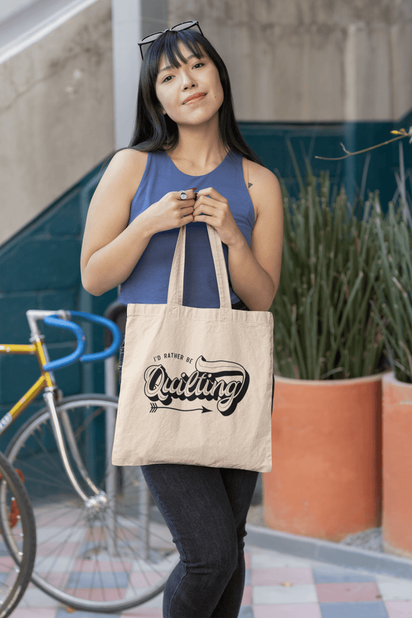 I'd Rather be Quilting. Personalized quilting tote bag - Jammin Threads