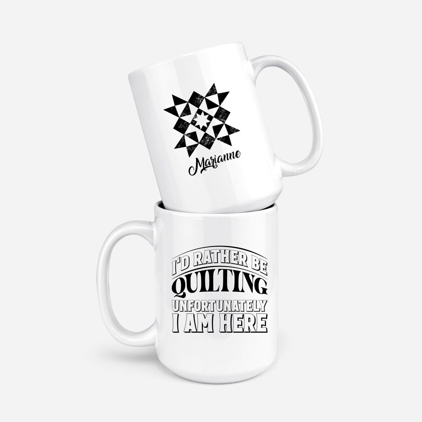 I'd Rather be Quilting, Unfortunately, I'm Here. Personalized quilting mugs and tumblers - Jammin Threads