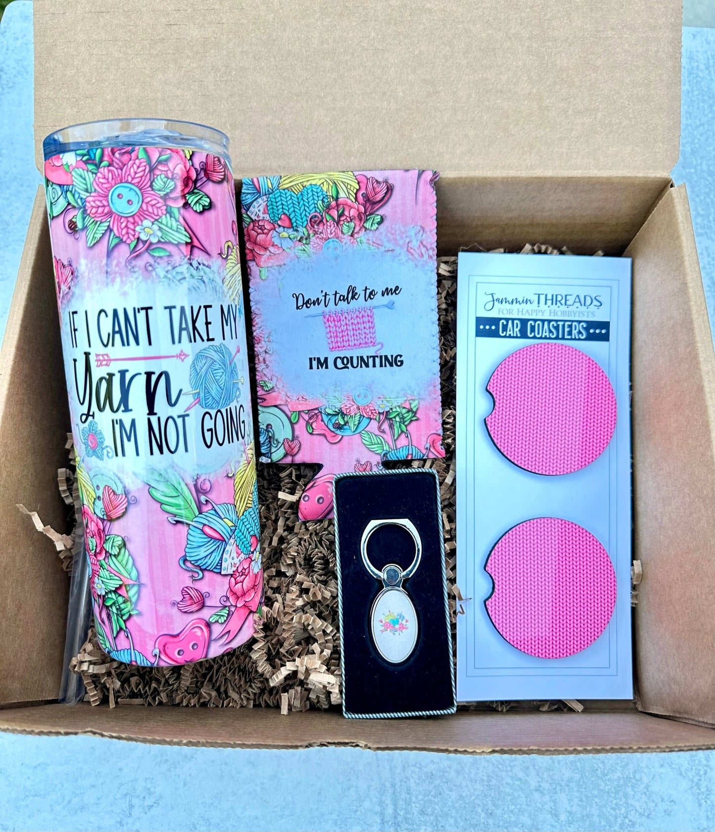 If I Can't Take My Yarn, I'm Not Going - Ready to Ship. Beautiful Gift box for knit and crochet - Jammin Threads