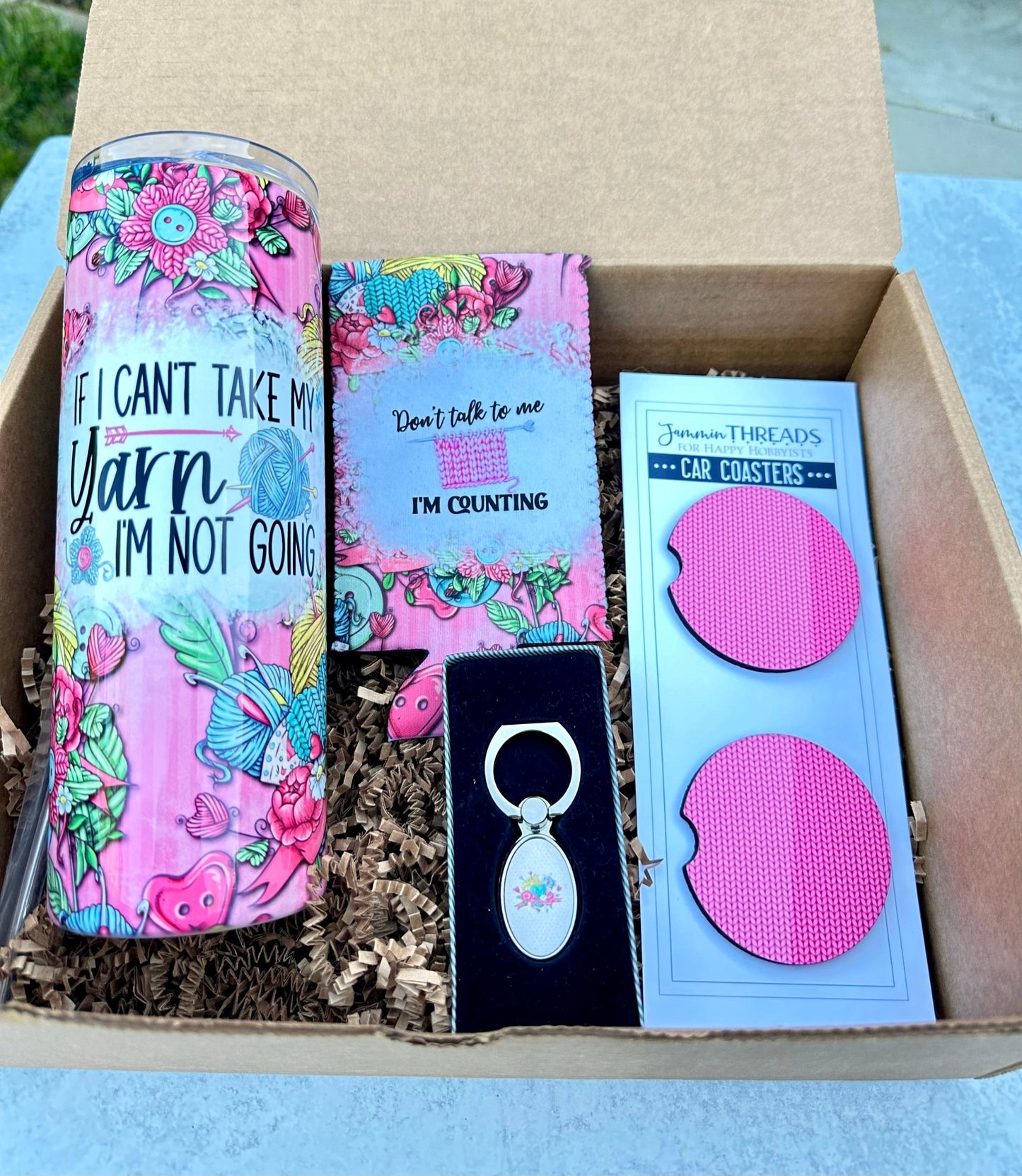 If I Can't Take My Yarn, I'm Not Going - Ready to Ship. Beautiful Gift box for knit and crochet - Jammin Threads