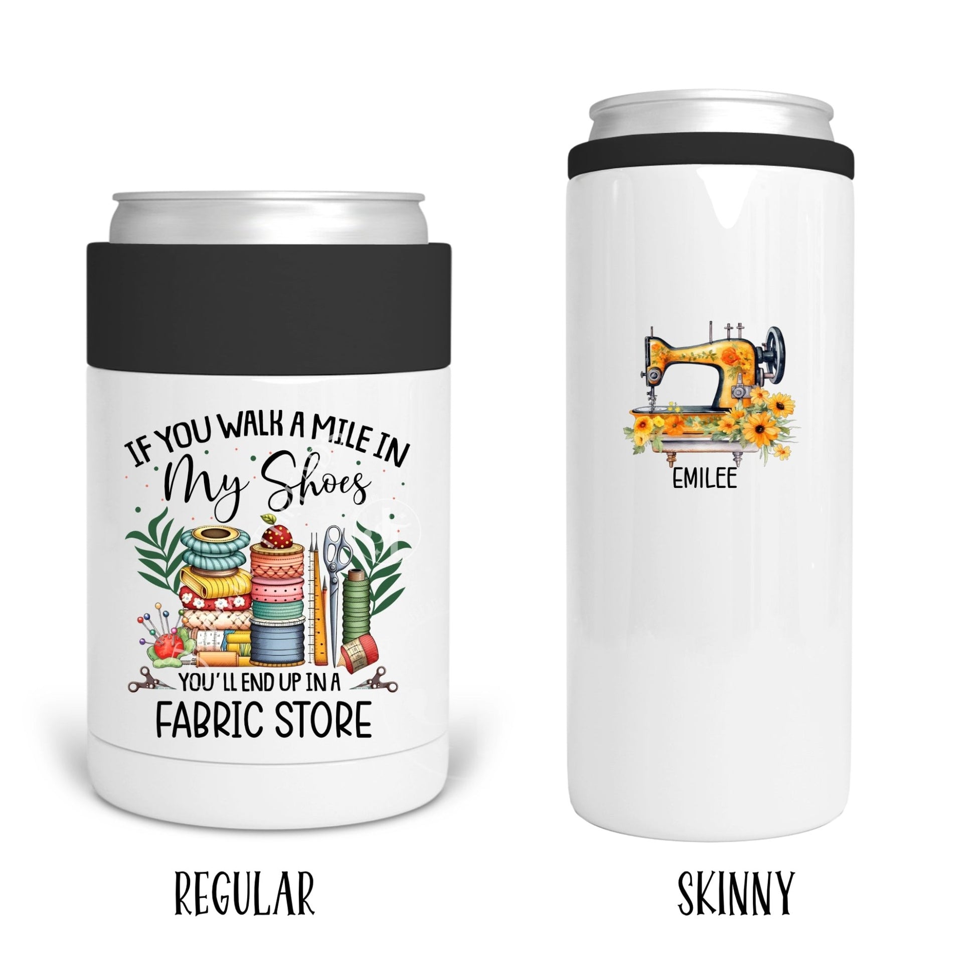 If You Walk A Mile in My Shoes, You'll End up at the Fabric Store - Personalized Mugs - Jammin Threads