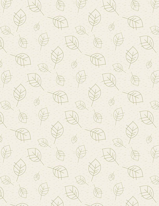 Into the Woodlands Leaves Cream Children's Quilt Fabric Wilmington Prints - Jammin Threads