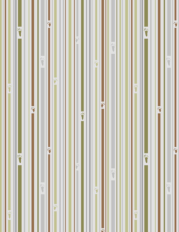 Into the Woodlands Stripes Gray Children's Quilt Fabric Wilmington Prints - Jammin Threads